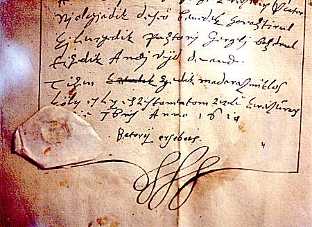 Signature on the Last Will and Testament, 1614